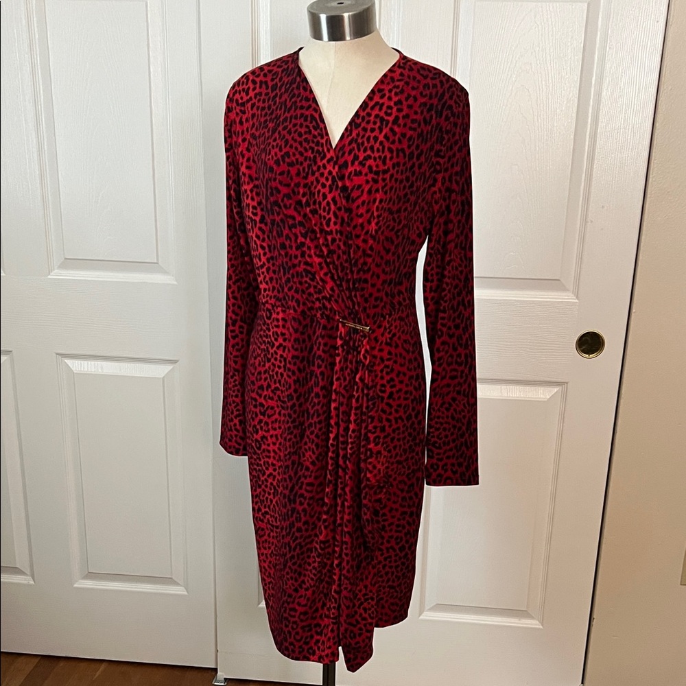 Michael Kors Red Leopard Print Dress